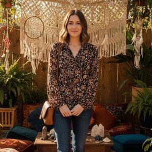 A.N.A Women’s Multicolor Floral Blouse (size L)